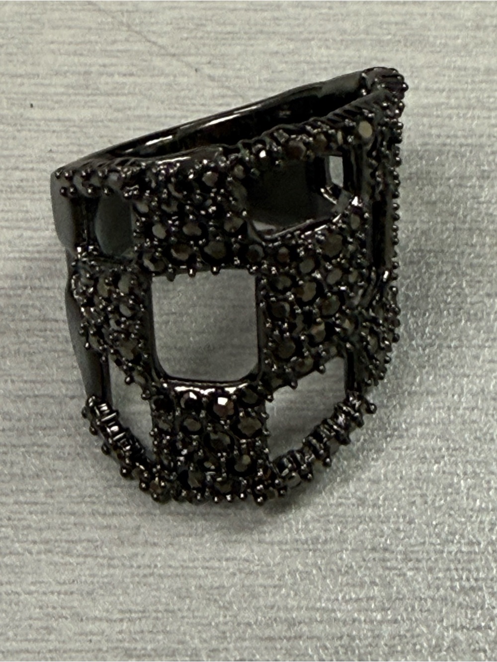 Alexis Bittar Black Pavé Cutout Statement Ring